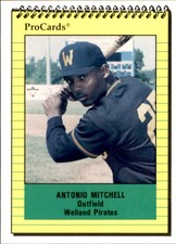 1991 Welland Pirates ProCards #3587 Tony Mitchell Detroit Michigan Baseball Card