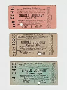3 Southern Railway Tickets Waterloo to City - Picture 1 of 1