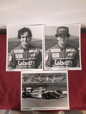 1993 Formula 1 Racing Photo Alain Prost Cannon Car Goodyear Set x3 - Image 1 of 4