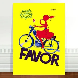 Vintage Motor Scootter Poster Art ~ CANVAS PRINT 8x10" ~ Favor - Bild 1 von 1