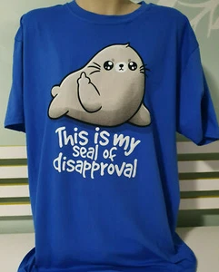 CAMISETA HOMBRE O MUJER AZUL ESTE ES MI SELLO DE APROBACIÓN SELLO DAR DEDO XL - Imagen 1 de 3