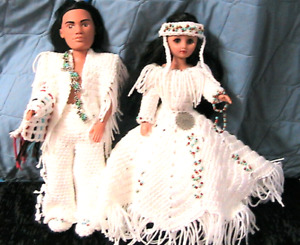 NATIVE AMERICAN WEDDING COUPLE~HAND CROCHETED (SEE another COUPLE IN MY EBAY)