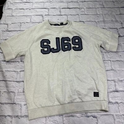 Camisa Pullover Manga Corta Sean John 69 Collection XL Gris Azul Marino Denim Foto 1 de 4