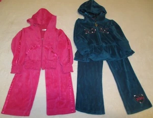 Kidgets & XOXO Girls Size 3T 2 Hooded Outfits Hot Pink & Teal - Picture 1 of 12