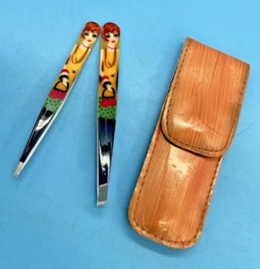 2 Pinzas para Dama Profesionales Acero Inoxidable para Cejas y Pinzas en Punta + Estuche - Imagen 1 de 10