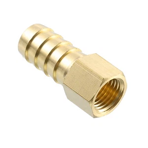 Brass Hose Barb Fitting, 1/2" Barb x 1/4" NPT Female Brass Barb Pipe Fitting - Picture 1 of 6