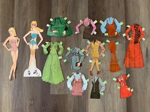 Vintage Whitman Paper Dolls PJ New N Groovy 1970 Original and Barbie Mattel - Picture 1 of 4