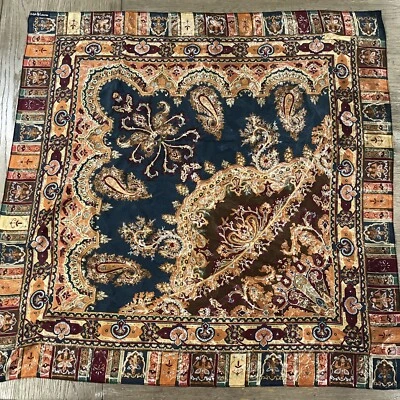 Ralph Lauren Silk Square Shaped Scarf Red, Gold, And Green - Image 1 of 4