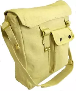 WH4 Webbing Shoulder Bag Haversack with Front Pocket Biker Messenger School Camp - Picture 1 of 2
