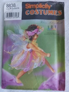 Simplicity 8838 Child's Fairy Costume Patterns Sz 3-8 1999 - Imagen 1 de 2