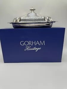 Vintage Gorham Silver Plated 3 Piece Butter Dish With Orginal Glass Interior - Picture 1 of 6