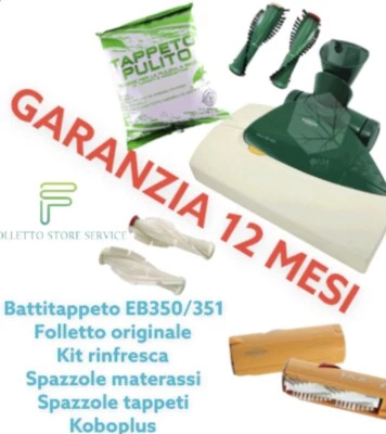 BATTITAPPETO FOLLETTO EB350 EB351 KIT RINFRESCA SPAZZOLE MATERASSI TAPPETI - Immagine 1 di 4