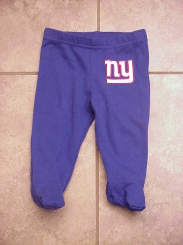 NEW YORK GIANTS (NFL) === Infant Pants With Feet  & "NY" logo (size 0-3mo) Cover