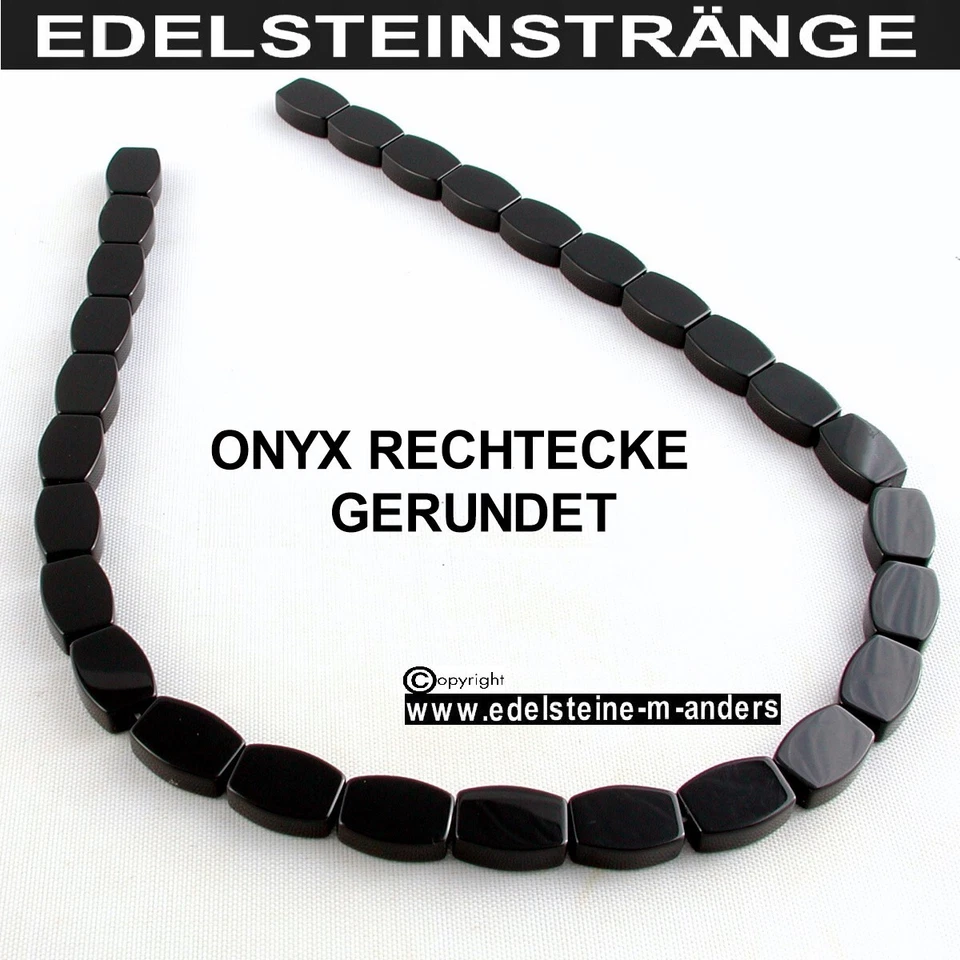 Edelstein Perlen Onyx Rechtecke Strang Achat Ketten Schmucksteine Schmuckperlen - Bild 1 von 1