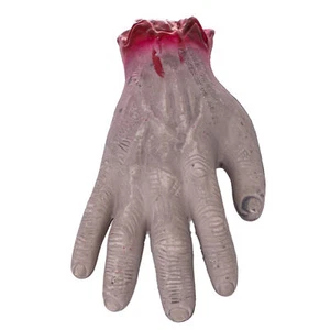 Severed Hand Zombie Body Part Haunted Halloween 9" Decoration Prop, Grey Red - Picture 1 of 7