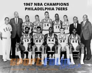 1967 PHILADELPHIA 76ERS Glossy 8x10 Photo NBA CHAMPIONS Poster Wilt Chamberlain - Picture 1 of 1