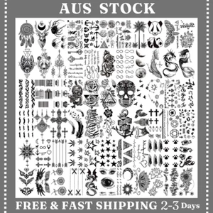 Temporary Tattoos Women Men Fake Tattoo Stickers/Face Neck Arm Children Tattoo - Picture 1 of 8
