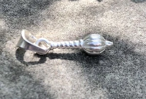 925 Sterling Silver Lord Hanuman Gada Mace Pendant- Wearing, Temple, Puja 2 - Picture 1 of 5
