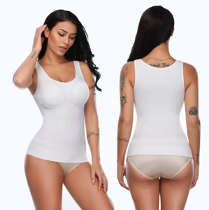 Women's Tummy Control Body Shaper Vest Compression Cami Tank Top Slimming Shirts - Picture 1 of 30