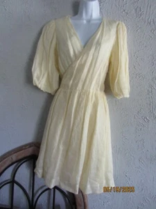 Every Neu mit Etikett Gr. M pastellgelb Wickelkleid 1/2 Puffärmel Rame Stoff leicht - Bild 1 von 8