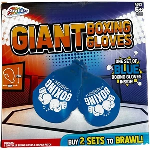 Grafix Blue Kids Giant Inflatable Boxing Gloves, 1 Set, 2 Total, 1 Repair Patch - Picture 1 of 2
