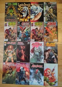 Red Sonja, Lady Death, Evil Ernie,Conan ,more .... .set 16 Comics - Picture 1 of 1