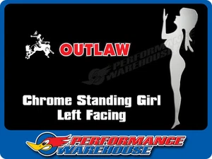 Large Chrome Nude Standing Girl Left Facing for Mud Flaps 22 Inch Height - Picture 1 of 2
