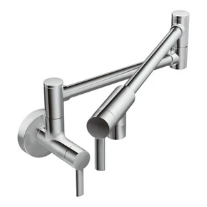 MOEN S665 Modern Chrome Two-Handle Pot Filler Kitchen Faucet - Picture 1 of 5