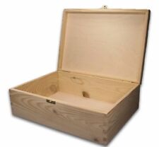 große Holz-Schatulle, Holz-Kassette, Holzbox, geeignet für A4, Kiefer unbeh.