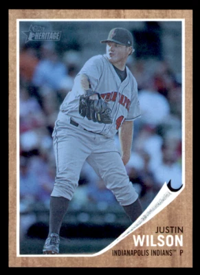 2011 Topps Heritage Minor League Justin Wilson  Blue Tint  SN614/620 #139 - Image 1 of 2