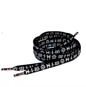 Schnürsenkel HIM weiß/schwarz .Schnürsenkel 47 Zoll - Bild 1 von 2