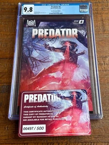 PREDATOR #4 CGC 9.8 RAHZZAH EXCLUSIVE VARIANT LIMITED TO 500 W/COA RARE ALIEN - Picture 1 of 2