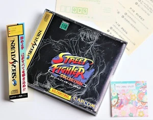 Sega Saturn Street Fighter Collection w/Spine Reg Card Flyer SS Capcom Japan - Picture 1 of 9