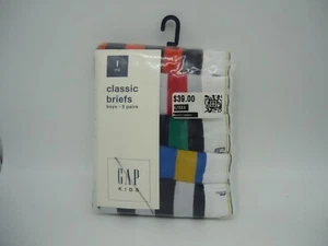 5 Pack Gap Kids Boy's Sz Large (10) Cotton Classic Briefs Multicolor Stripes(XQ) - Picture 1 of 2