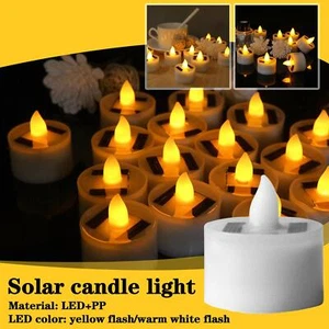 1/5/10pcs Solar LED Candle Tea Lights Solar Candle Outdoor Garden lamp S2X9 - Picture 1 of 18