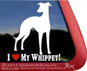 I Love My Whippet | High Quality Vinyl Dog Window Decal Sticker - Bild 1 von 3