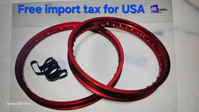 YAMAHA  YZ400 F 1979   F & R  ALUMINIUM  RED WHEEL RIM SET  **BI4278** Foto 1 de 4