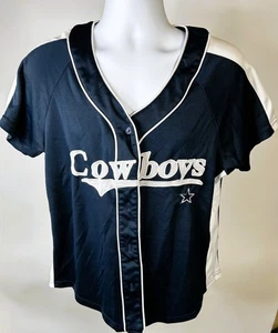 Dallas Cowboys NFL Authentic Damen V-Ausschnitt Knopfleiste Trikot Stil Shirt Medium M - Bild 1 von 10