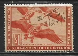 1944 $1.00 MIGRATORY BIRD HUNTING STAMP - Picture 1 of 2