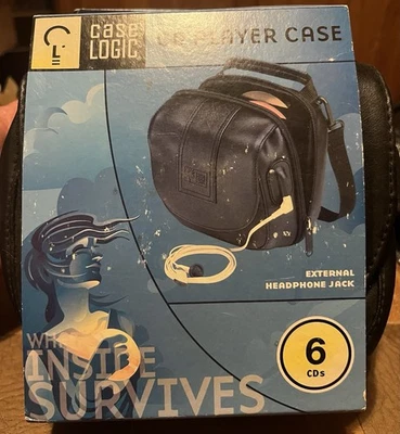 NEW: Case Logic CD Player Case W/ 6 Disc Capacity & External Headphone Jack - Image 1 of 3