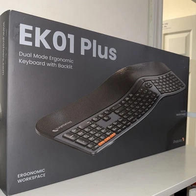 Backlit Bluetooth Ergonomic Keyboard, EK01 Plus Full Size Wireless Split Keyb... - Image 1 of 4