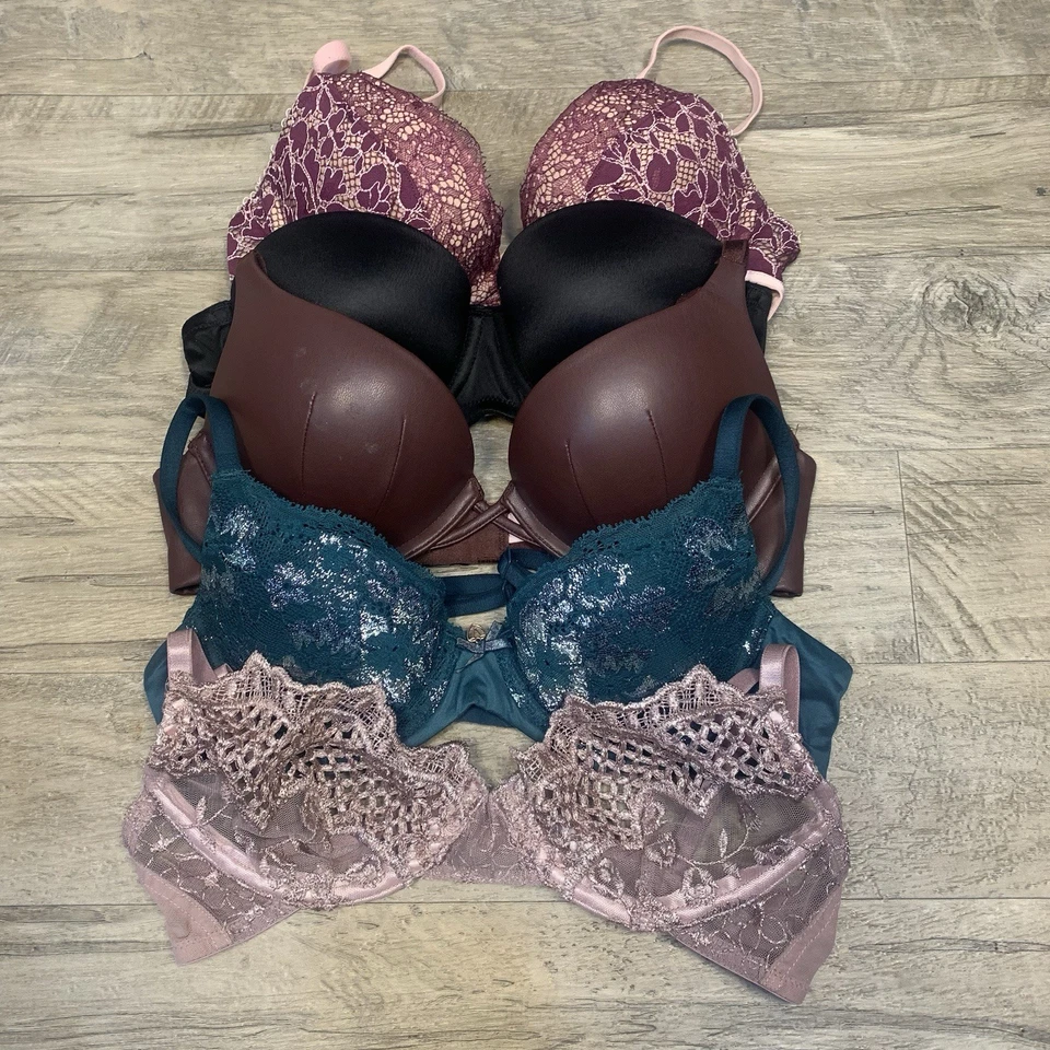 Victoria Secret Paquete 5 Sujetadores Variedad Push Up Bombshell Forrado Demi Talla 32 A Foto 1 de 4