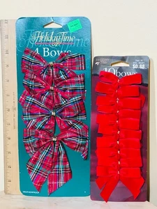 De colección. Años 80 ~ Nuevo en Paquete ~ Arcos de Árbol de Navidad ~ Holiday Time 2] Pks ~ 4 Cuadros / 10 Terciopelo Rojo EE. UU. - Imagen 1 de 2