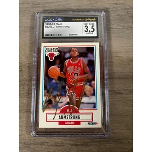 1990-91 Fleer #22 B.J. Armstrong Rookie Card Autographed, CGC/JSA Authenticated - Picture 1 of 3