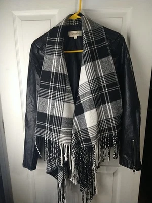 Перемотка женщина L искусственной кожи куртка шаль открытый передний бахрома повседневный Norm Core... - Изображение 1 из 4