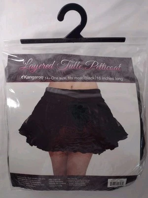 Black Tulle Short Skirt Petticoat One Size* Cosplay Fantasy Costume - Image 1 of 2