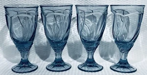Lote de 4 ~ Copas de vino de agua Noritake Sweet Swirl azul claro 7 3/8" ~ 12 oz ~ ¡CE! - Imagen 1 de 16