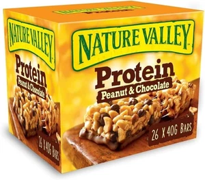 Nature Valley Protein Peanut & Chocolate Gluten Free Cereal Bars 26 x 40g - Picture 1 of 7