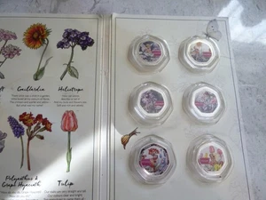 FLOWER FARIES SILER PLATE COIN COLLECTION X6 GARDEN OFFICIAL COMMEMORATIVE - Picture 1 of 7