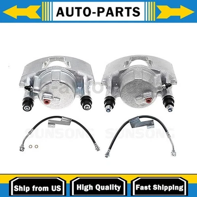 Pinza de freno delantera con mangueras lado conductor pasajero compatible con 2000 GMC C2500 C3500 Foto 1 de 4